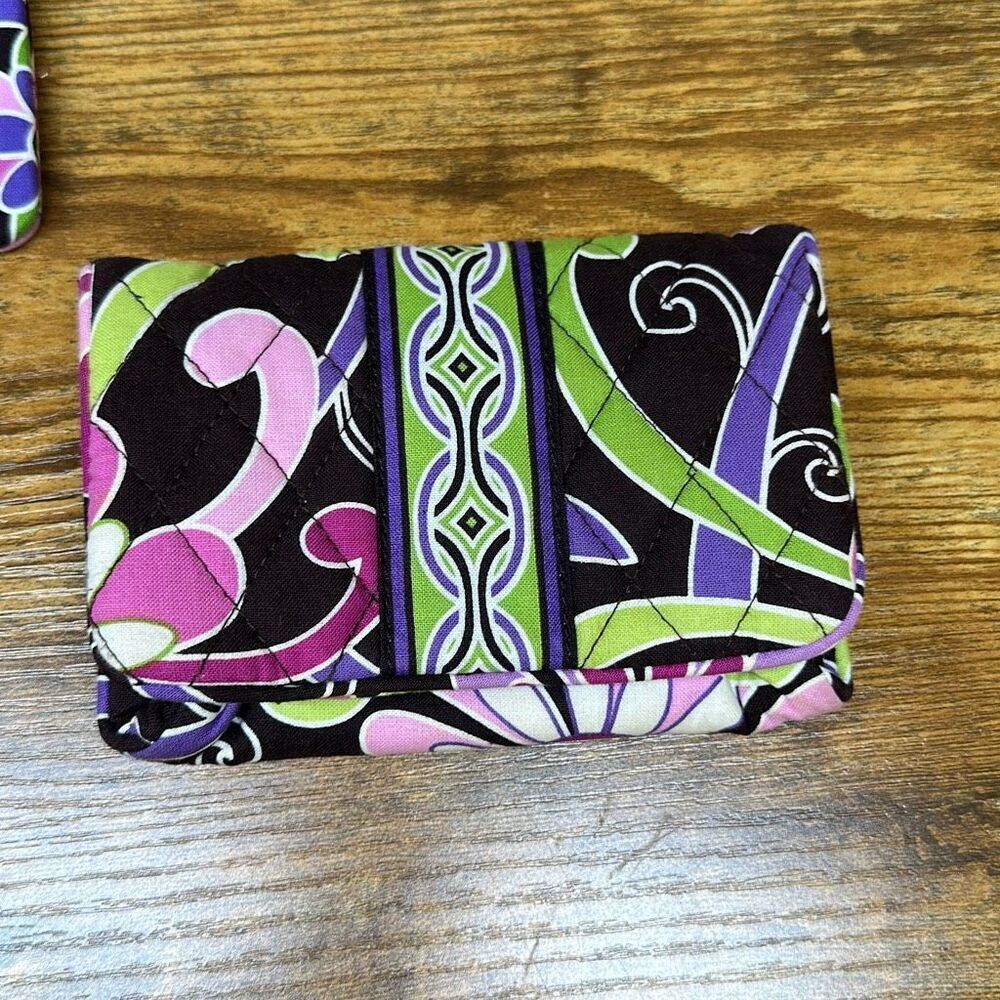 Vera Bradley Purple Punch‎ Compact Taxi Wallet and Matching Coin Purse - Picture 3 of 9